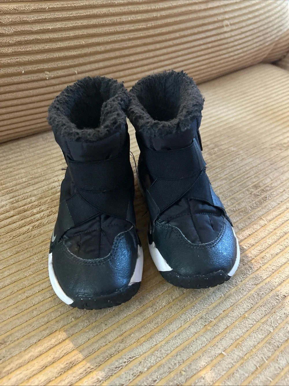 Kids Nike Flex Advance Black Winter Boot with Faux Fur Lining